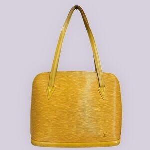 Louis Vuitton Epi Lussac Shoulder Bag Tote Tassili Yellow Leather